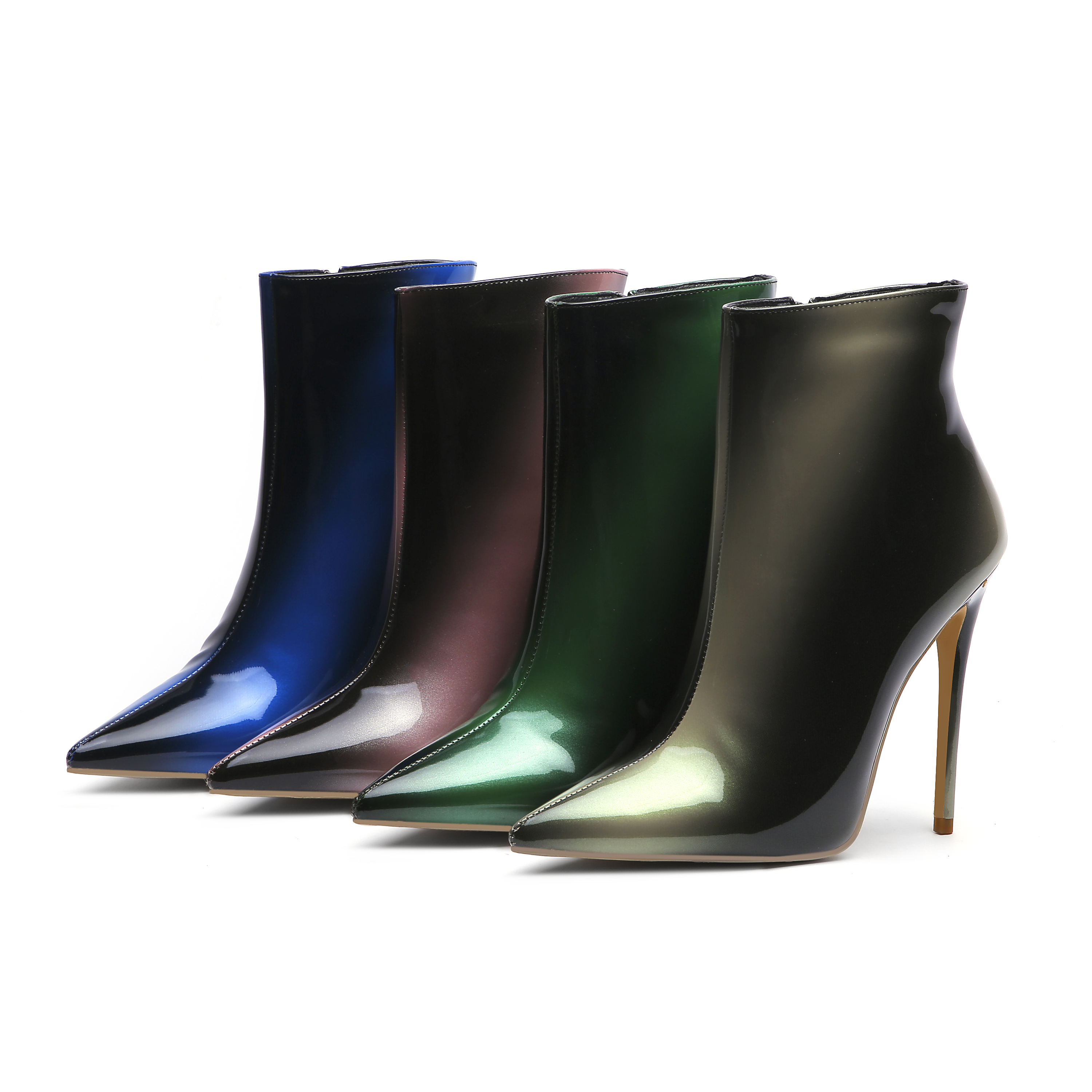 Wholesale plus size women's sexy pointed toe ladies ankle boots high heels ladies winter boots