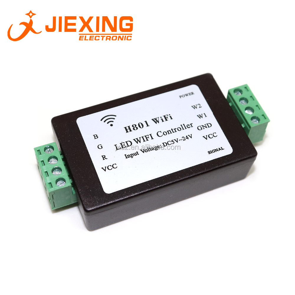 H801 светодиодный контроллер Wi-Fi с входным напряжением DC5V-24V цветных (RGB) светодиодных лент диммер контроллер