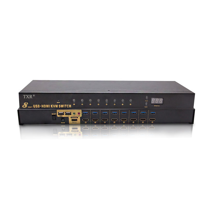 KVM-переключатель Ultra HD, 8 портов в 1, поддержка беспроводной клавиатуры и мыши, аудио, USB 2,0, устройство с общим доступом на 8 компьютеров
