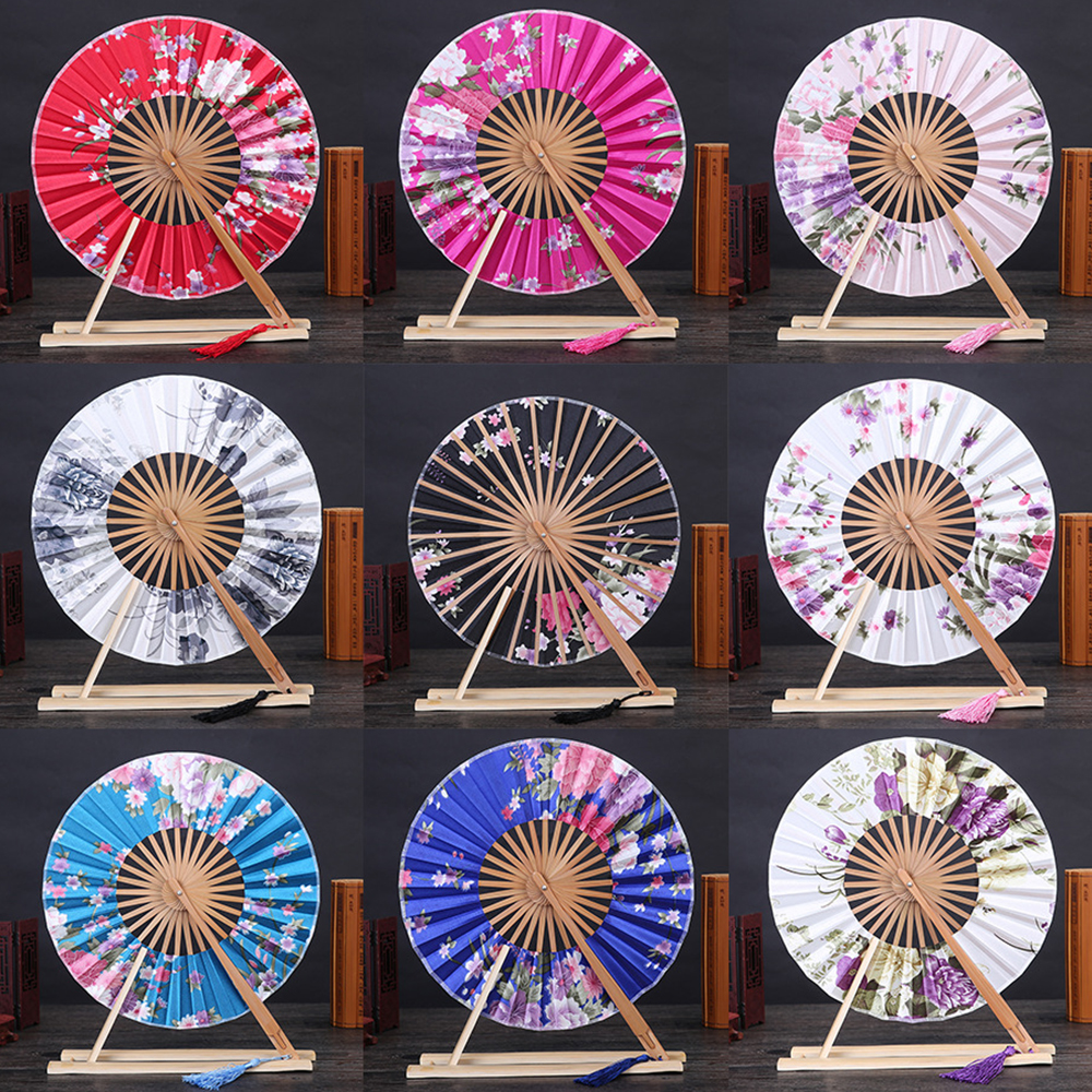 bamboo windmill fan round bamboo cloth high quality wholesale fan
