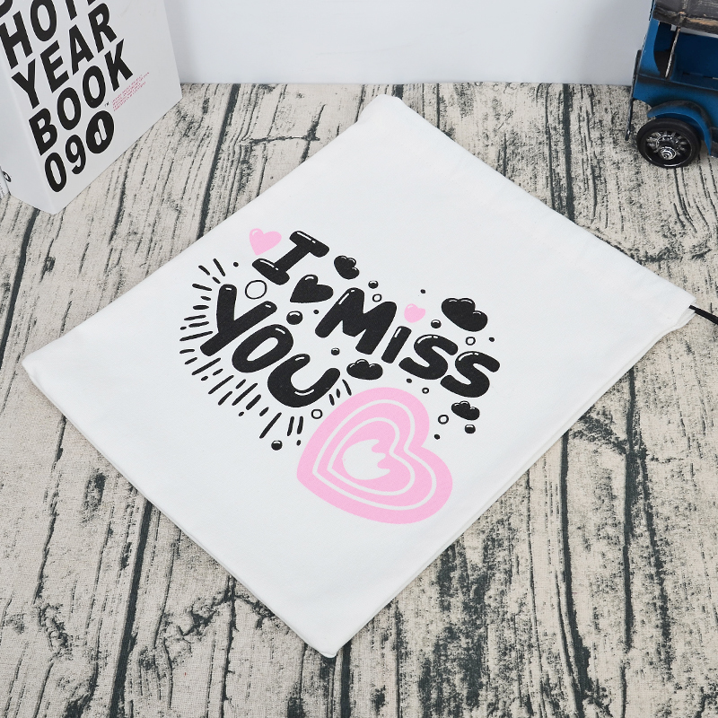 Wholesale cotton drawstring gift bag custom logo drawstring bag material