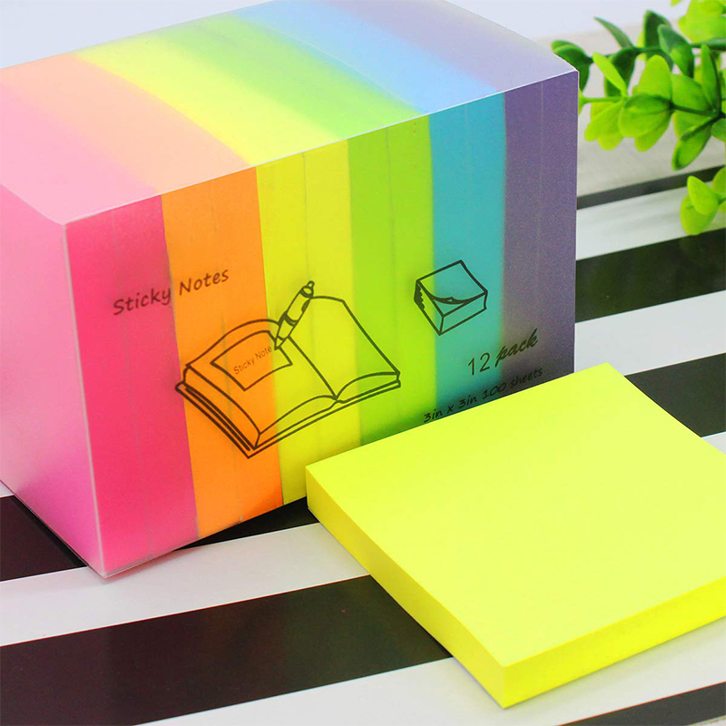 Fluorescent index plastic sticky note colorful PET page marker adhesive sticky note Memo Pads