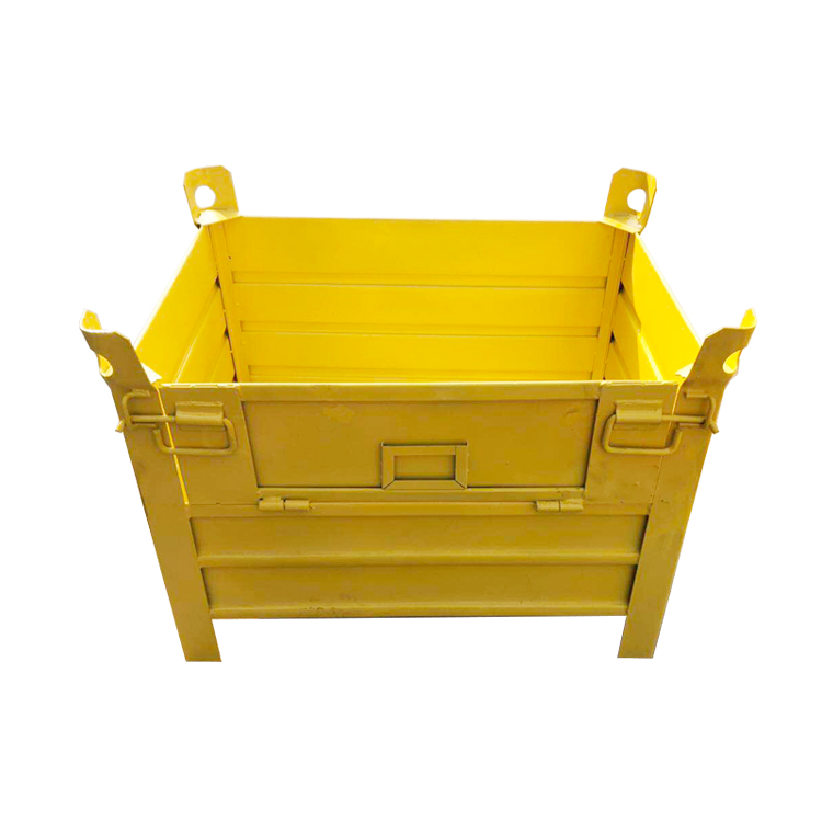 Industrial heavy duty stackable demountable collapsible rigid metal bulk wire mesh storage pallet containers
