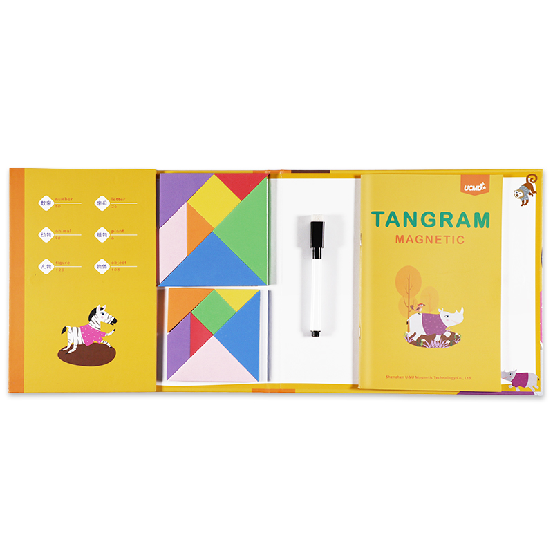 Магнитный пластиковый набор Tangram пазл для детей 3 лет Развивающие игрушки Красочный Магнитный из ЭВА (этиленвинилацетат) Tangram