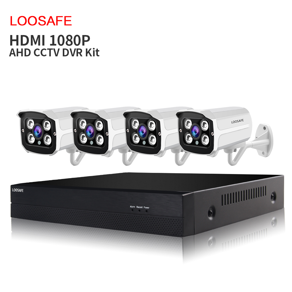 4CH CCTV камеры системы безопасности 1080 P AHD H.264 4ch Dvr комбо камеры видеонаблюдения комплект