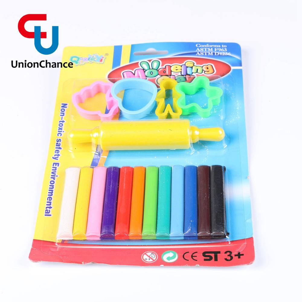 12 PCS Cheap Plasticine in Blister Card