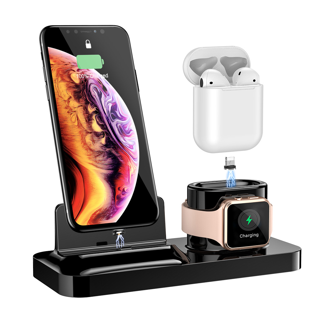FLOVEME магнитное Беспроводное зарядное устройство для iPhone Watch QI Беспроводная зарядная площадка для Airpods USB адаптер