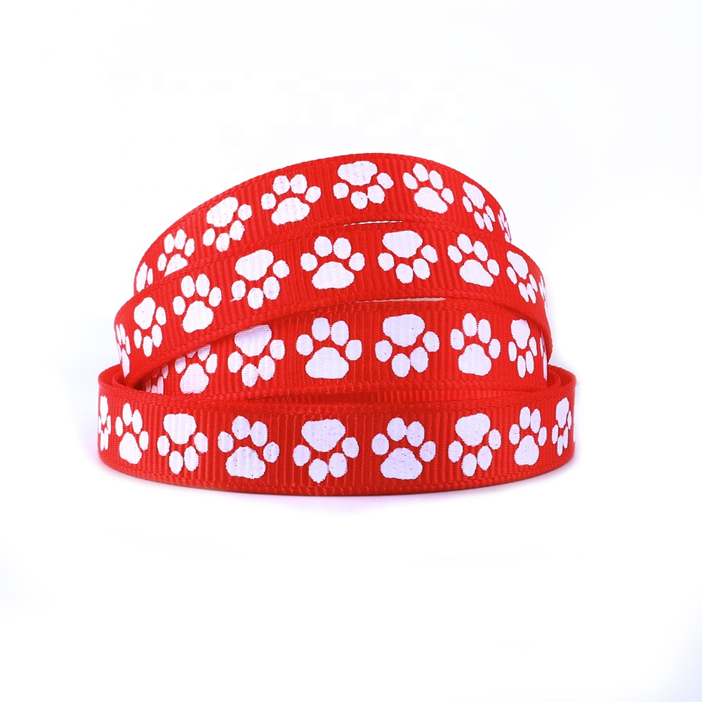 Оптовая продажа собачий отпечаток экрана Grosgrain ленты 75977