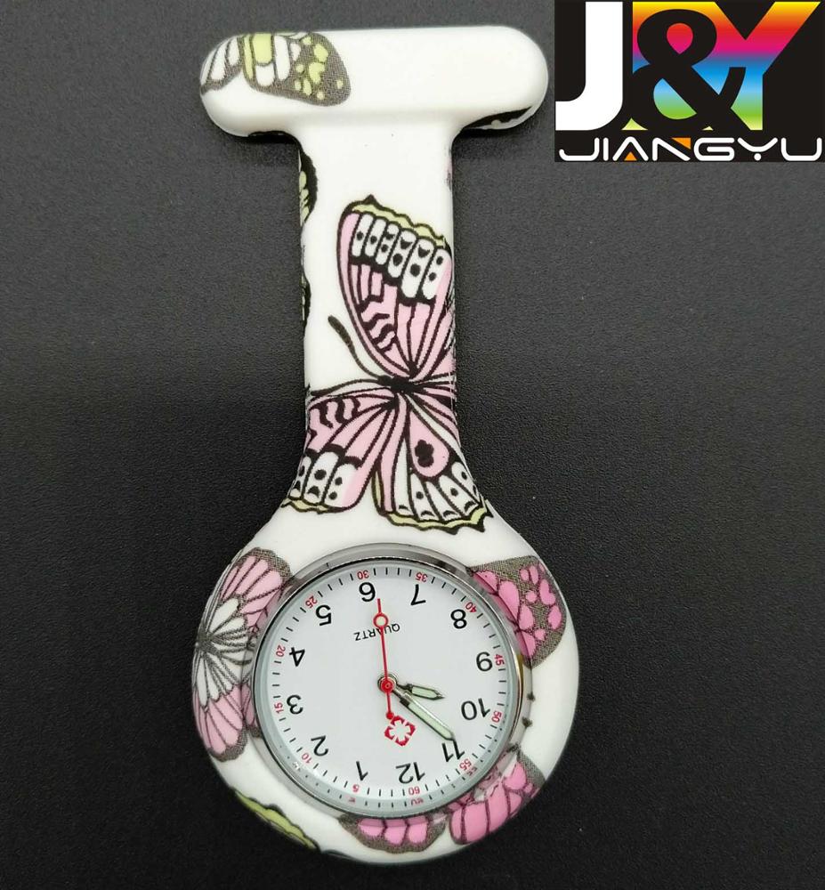 Camo Pattern печати Дамы персонализированные медсестры fob часы, механические карманные часы reloj де enfermera де silicona