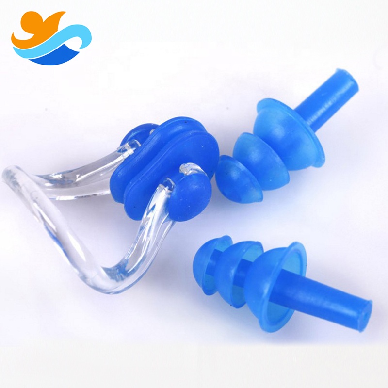 Boxed Waterproof silicone swimming nose clip earplugs set