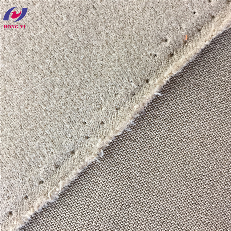 Dry or wet process faux leather used 100% polyester shiny velvet fabric for clothing