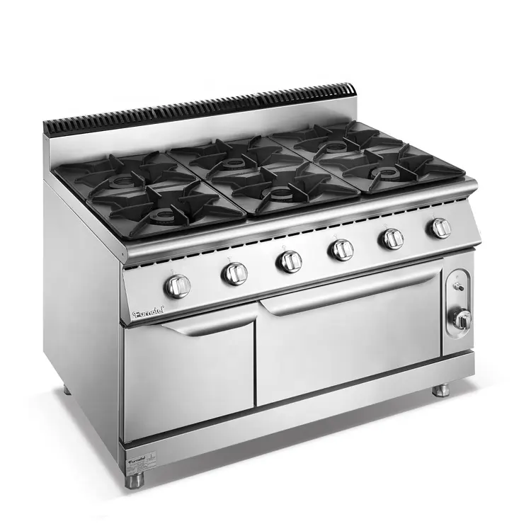 Furnotel Commercial 6-Burner Gas Stove with Oven Manufactures in China