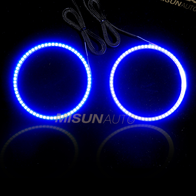 RGB 7-Color LED Angel Eye Halo Кольца для 15-up Mustang фары Проекторы