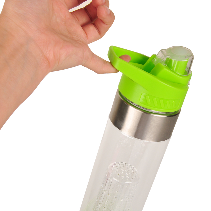 Бутылка для воды с лимонным островом BPA бесплатно бутылка для воды с фруктами