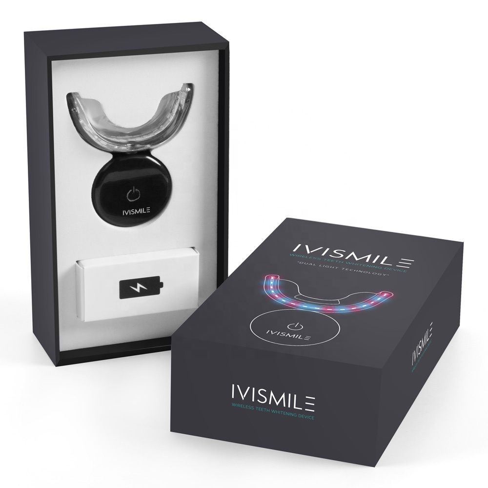 Hi IVISmile Лидер продаж, Роскошный домашний набор для отбеливания зубов, коробка для частных этикеток, беспроводной свет, гелевая ручка, отбеливатель зубов