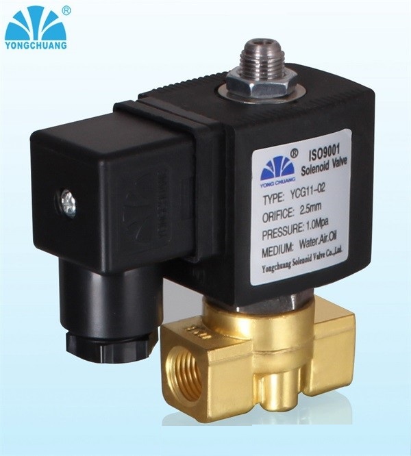 Yongchuang YCG31 одобренный CE ходовые непосредственные действующие 3-х полосная водные магистрали из Желтой меди с электромагнитный клапан 12v 110v 50hz