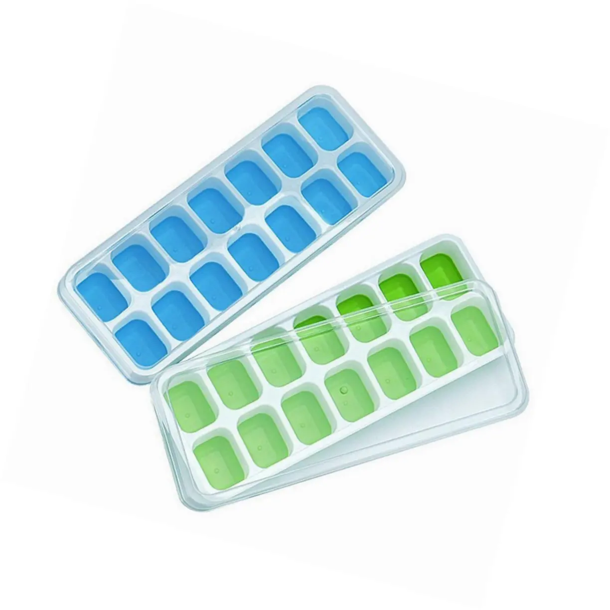 Easy Release Silicone 14-Ice cube Trays Silicone Ice Cube Mould with Spill-Resistant Removable Lid