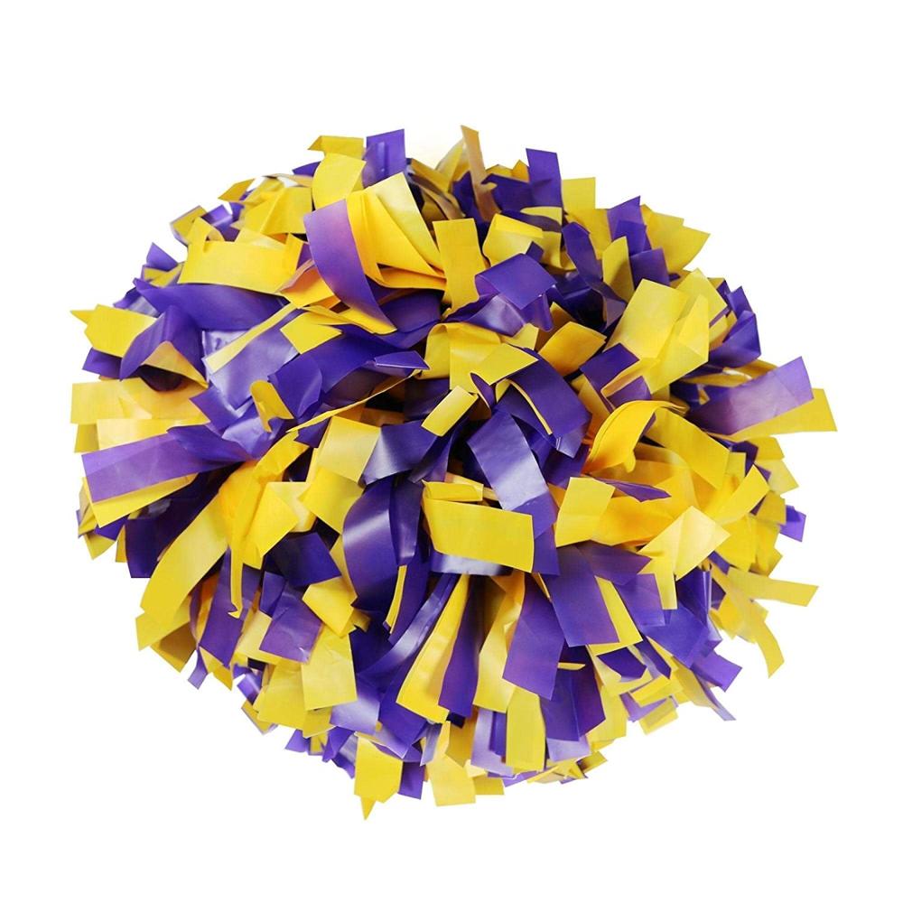 4 "wet look пластик фиолетовый и желтый два цвета смешанный помпон cheerleader