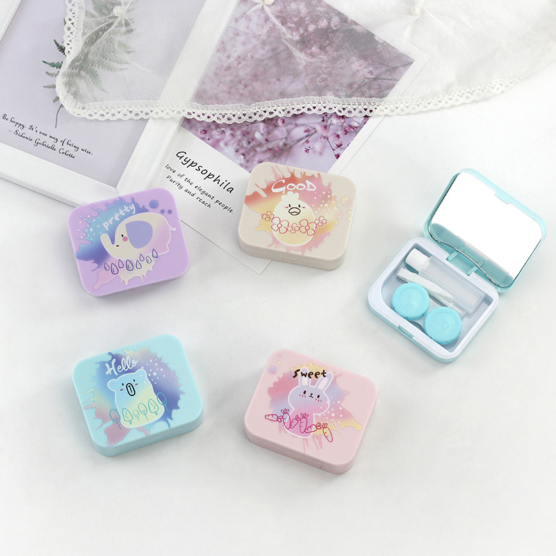 Wholesale travel portable contact lens box kit cute contact lens case