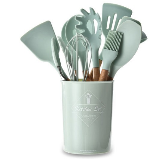 high quality 10pcs colorful heat resistant baking silicone kitchen utensil set