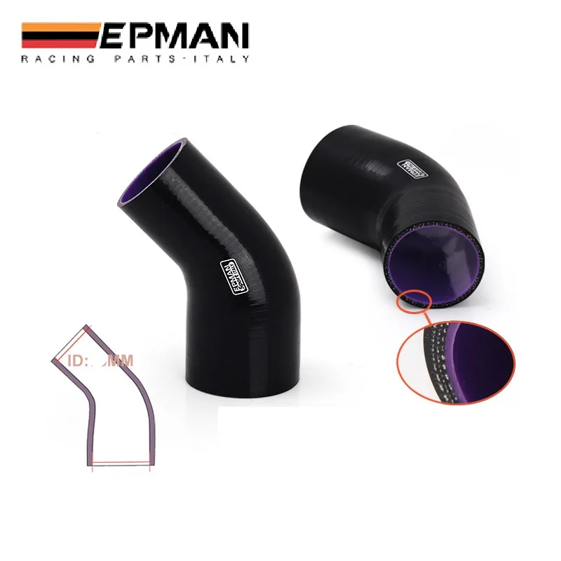 EPMAN 4-Ply 45 Degree Silicone Reducer Hose Intercooler Turbo Intake Pipe Coupler Hose Universal For Honda For Subaru