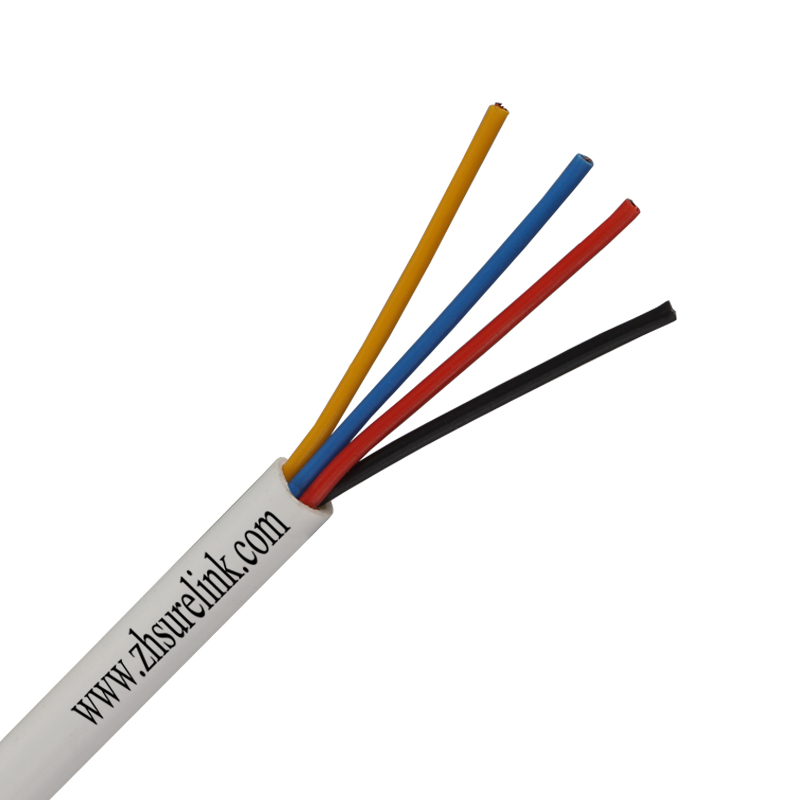 Твердый многожильный неэкранированный охранной сигнализации кабель 24 AWG многожильный 4core неэкранированный кабель сигнала тревоги