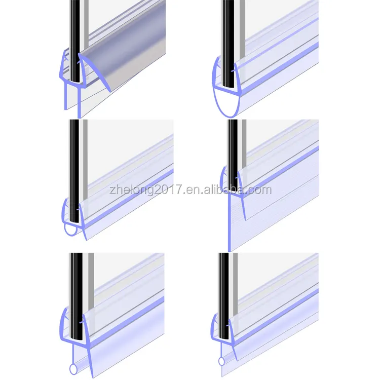 PVC Bath Shower Screen Seal Strip Curved Rubber Plastic Seal For 6/8/10/12 mm Glass Door Enclosure