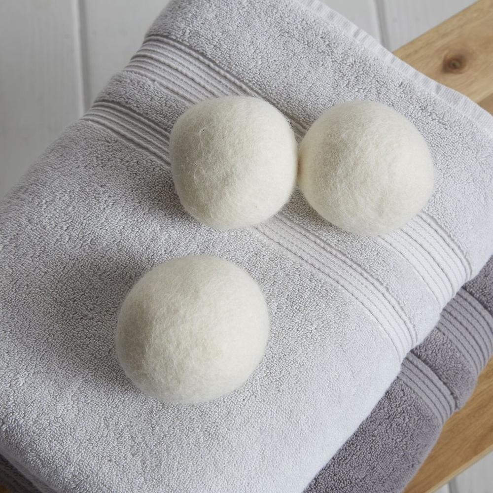3 Wool balls sheep dryer set with Muslin Bag for laundry