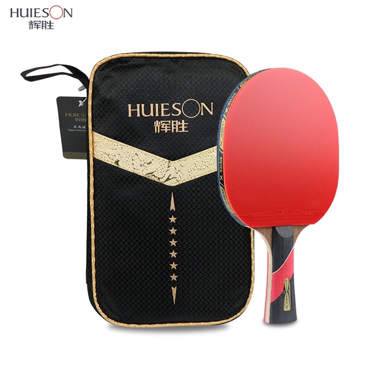 HUIESON 6 Star Table Tennis Racket Wenge Wood & Carbon Fiber Blade Sticky Pimples-in Rubber Super Powerful Ping Pong Racket Bat