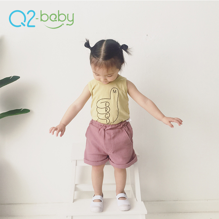 Q2-baby; Высококачественная Детская футболка с героями мультфильмов; Хлопковый жилет без рукавов для малышей
