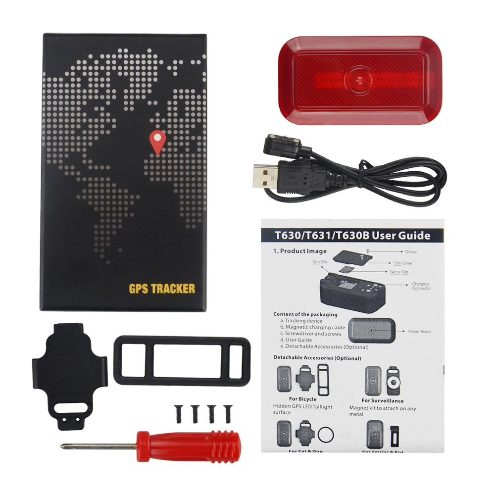 Встроенный светодиодной вспышкой Портативный GPS + GSM устройства слежения T630