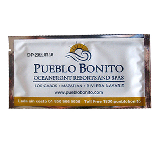 single packed airline use wet wipes/ aviation wipes with custom printing