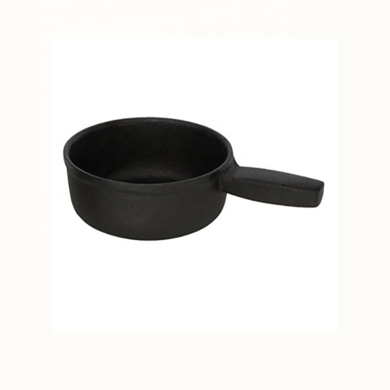 Чугунный горшок Fondue с ручкой, черный