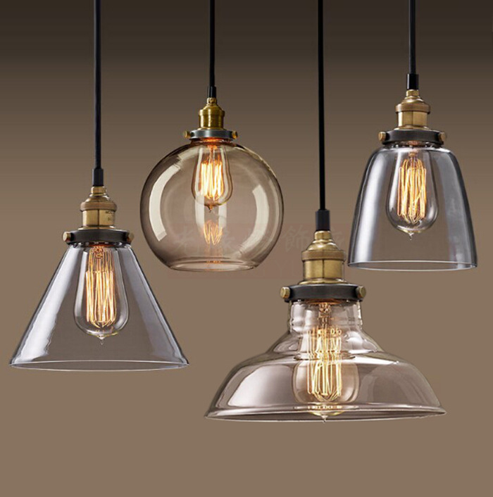 Home decorative vintage American pendant lamp glass shell lighting