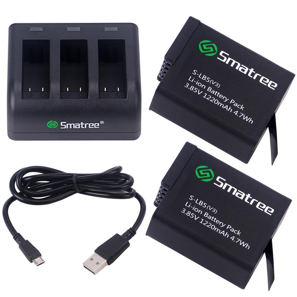 Smatree 1220mAh 4.7Wh Замена Gopros экшн-Камера зарядное устройство для Go Pro He ro 8/7/6/5