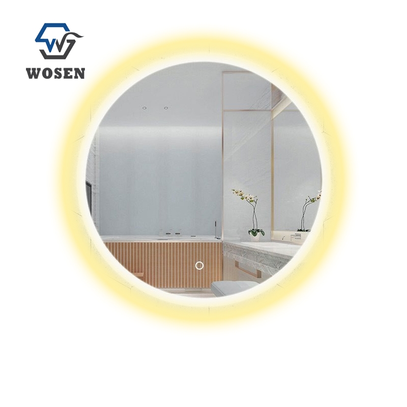 Round frameless led light bathroom mirror with motion sensor switch