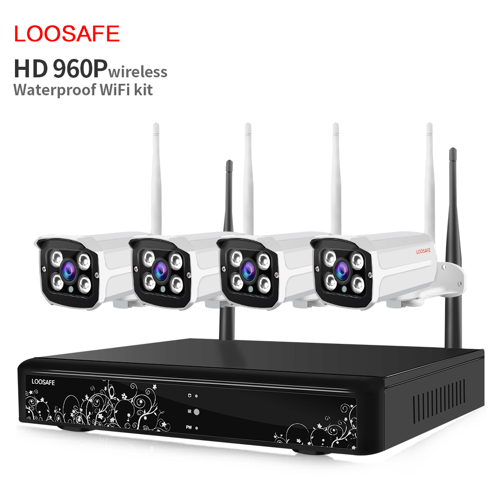 IP Wi-Fi камеры видеонаблюдения комплект видеонаблюдения камеры безопасности 4CH 960P Wi-Fi беспроводной Nvr комплект