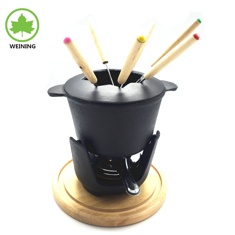 Предварительно приправленные чугунные шахматы fondue набор 2.5Qt/2.4L, 6,5 Дюймов
