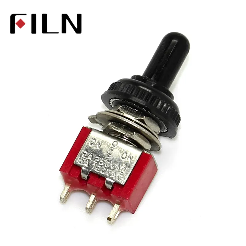 Red Toggle Switch ON/OFF/ON 3 Position SPDT w Waterproof Cover Cap
