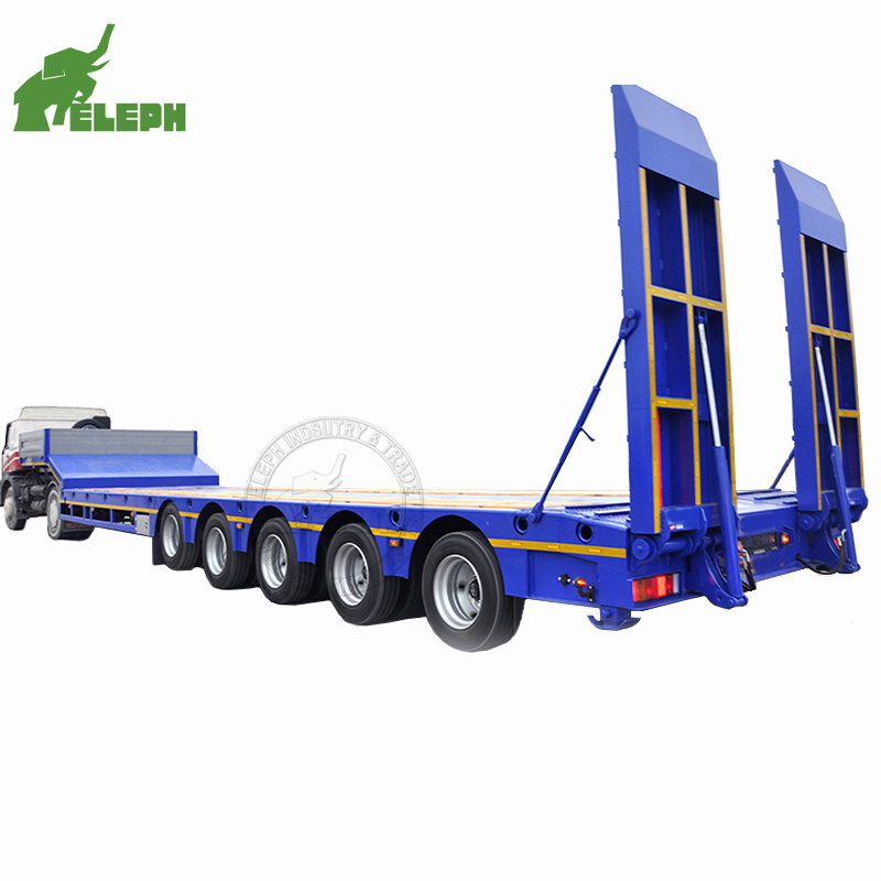 4 оси Lowboy Low Boy погрузчик Подержанный гидравлический 80 100 тонн грузовик низкорамный полуприцеп
