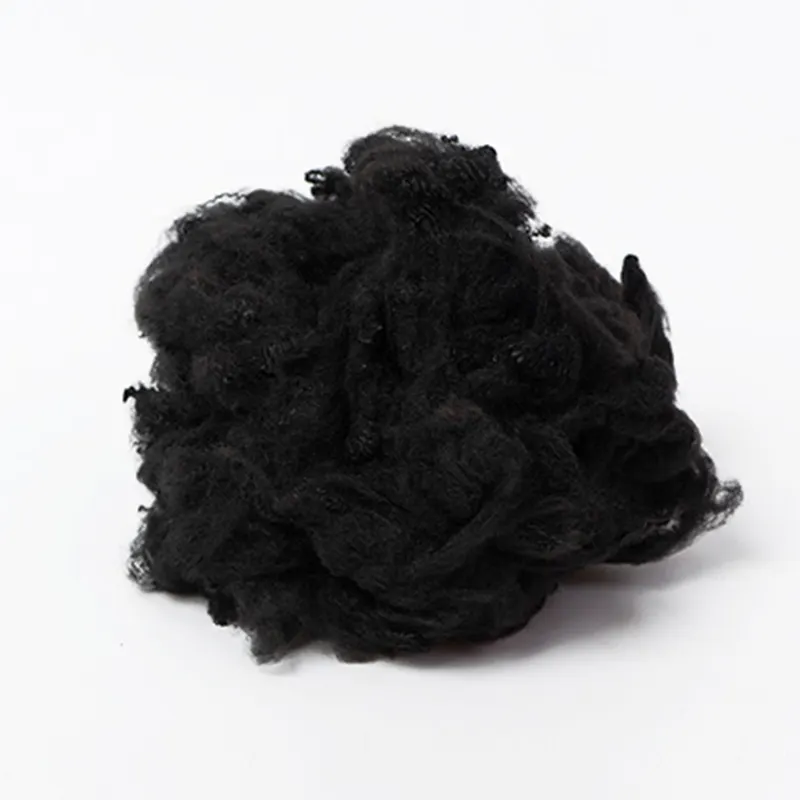 6D*64mm Recycled black dope dyed polyester staple fiber