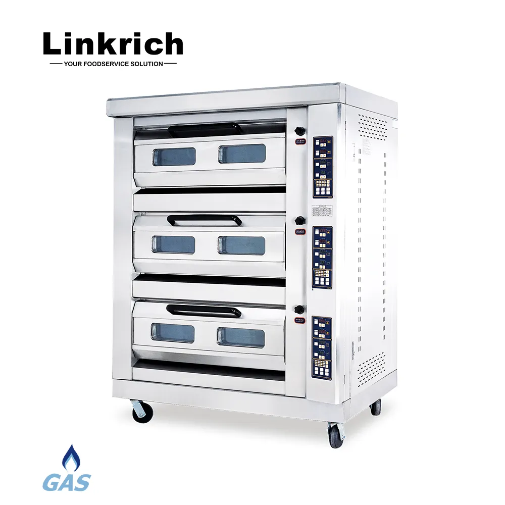 New Design Luxurious Digital Control Panel Gas Oven For Bakery GFO-6C