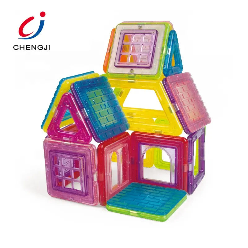 Popular diy baby preschool toys magnet tiles set magnetic blocks building