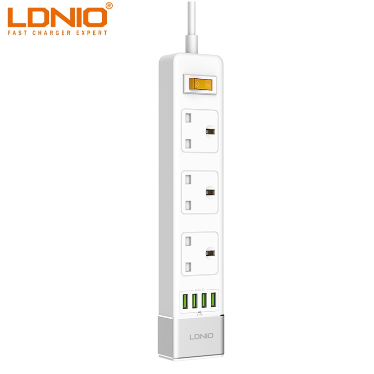 LDNIO 4 usb зарядное устройство с вилкой Стандарта Великобритании удлинитель модель SK3460