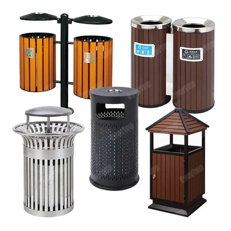 Trash Can Manufacturers Various Colored Stainless Steel Outdoor Garbage Can With Rainhood Cigarette Garbage Trashbin Public Recycling Outdoor Trash Bin