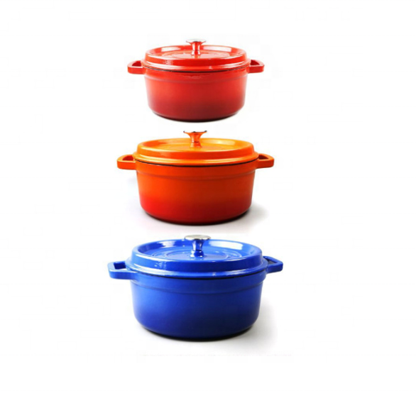 2020 Hot sale customized enamel cookware set wholesale non stick cast iron cookware set