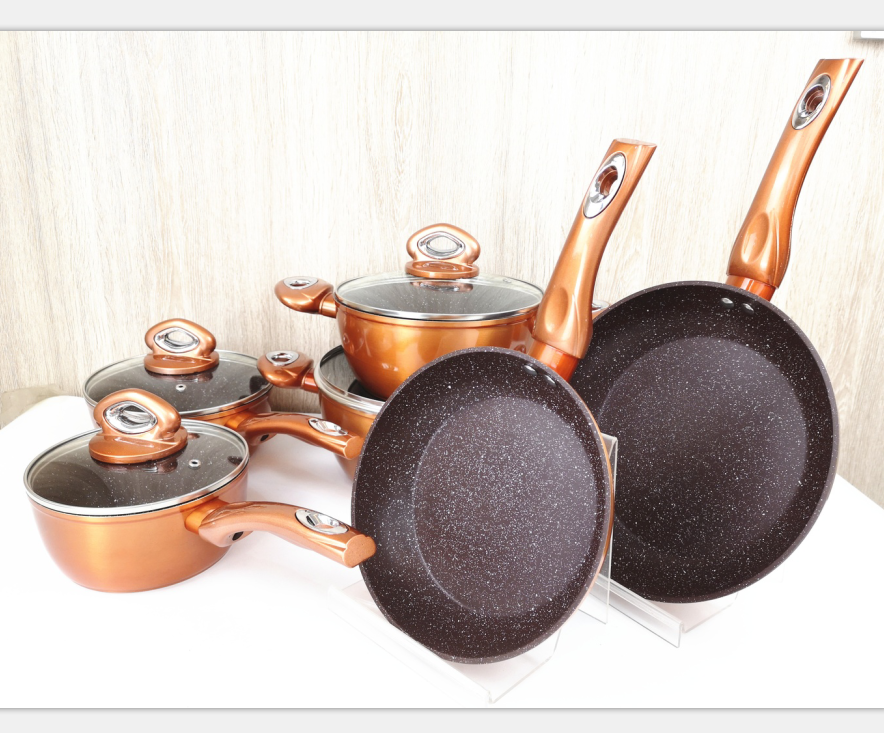 Алюминиевая керамическая антипригарная кованая посуда frypan с металлическим покрытием BSCI