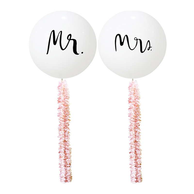 Amazon горячая Распродажа 36 дюймов Mr Mrs цветок воздушных шаров свадьбные украшения на роджественскую вечеринку