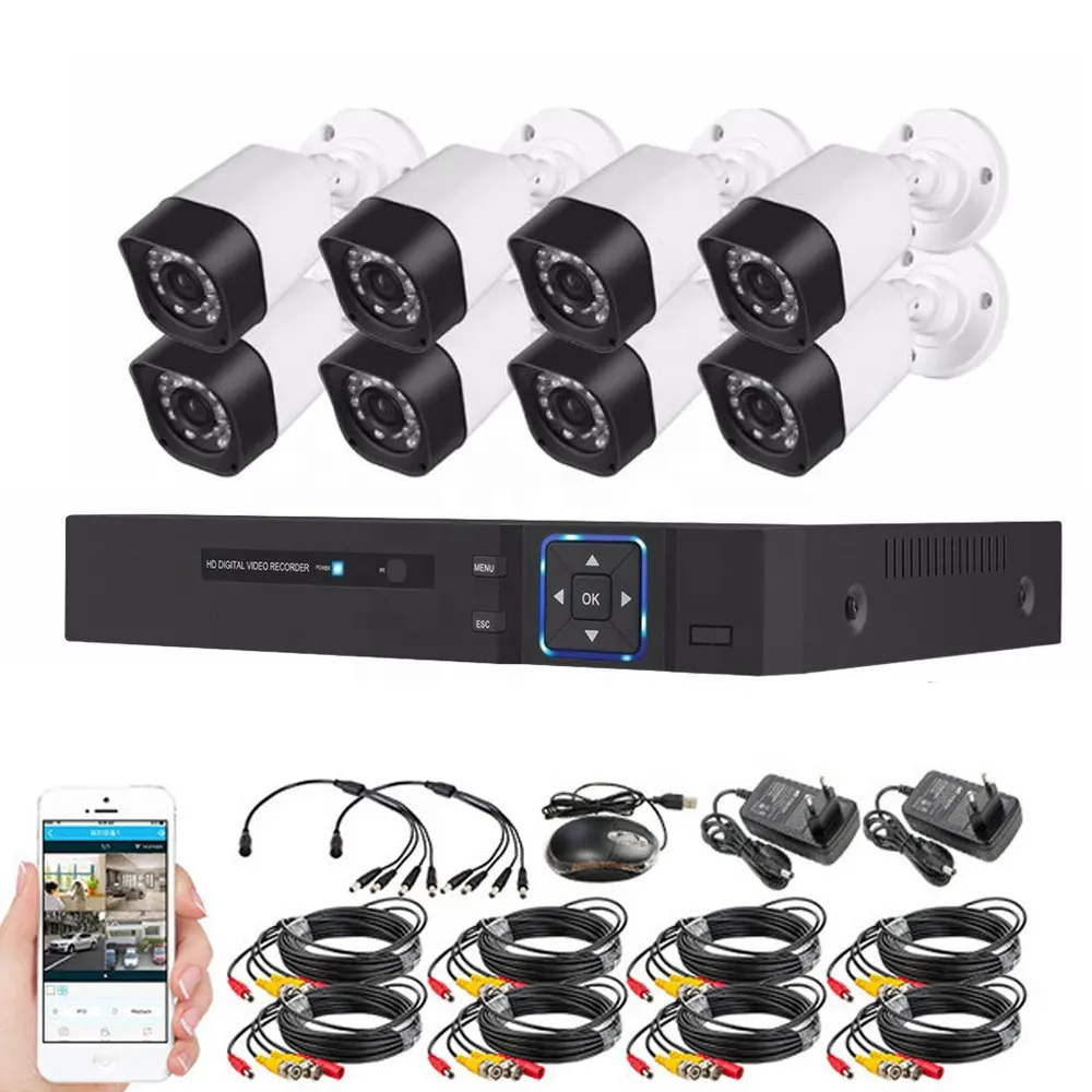Производитель Водонепроницаемый и ночного видения 8ch 720p H.264 cctv dvr kit для домашней системы видеонаблюдения