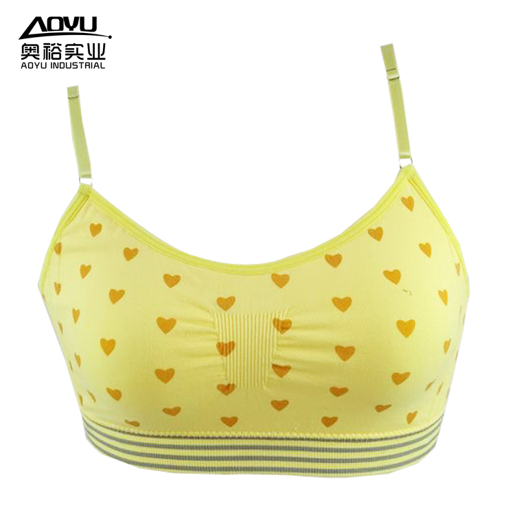 Shantou Factory Cute Pattern Solid Color Seamless Young Vest For Girls
